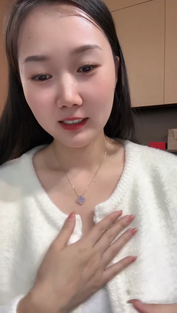 【闪购商品】玛瑙/玉髓套链18K金镶嵌紫色k黄，四叶草套链GHJ25版