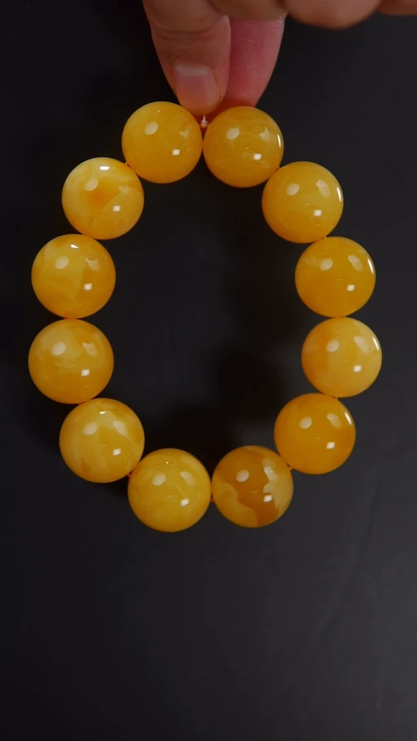 【闪购商品】蜜蜡裸石未镶嵌20焦皮手串57.75