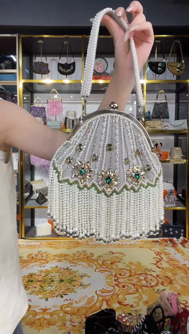 织物织物珠韵恒泽重工串珠手提包直播间女神专拍