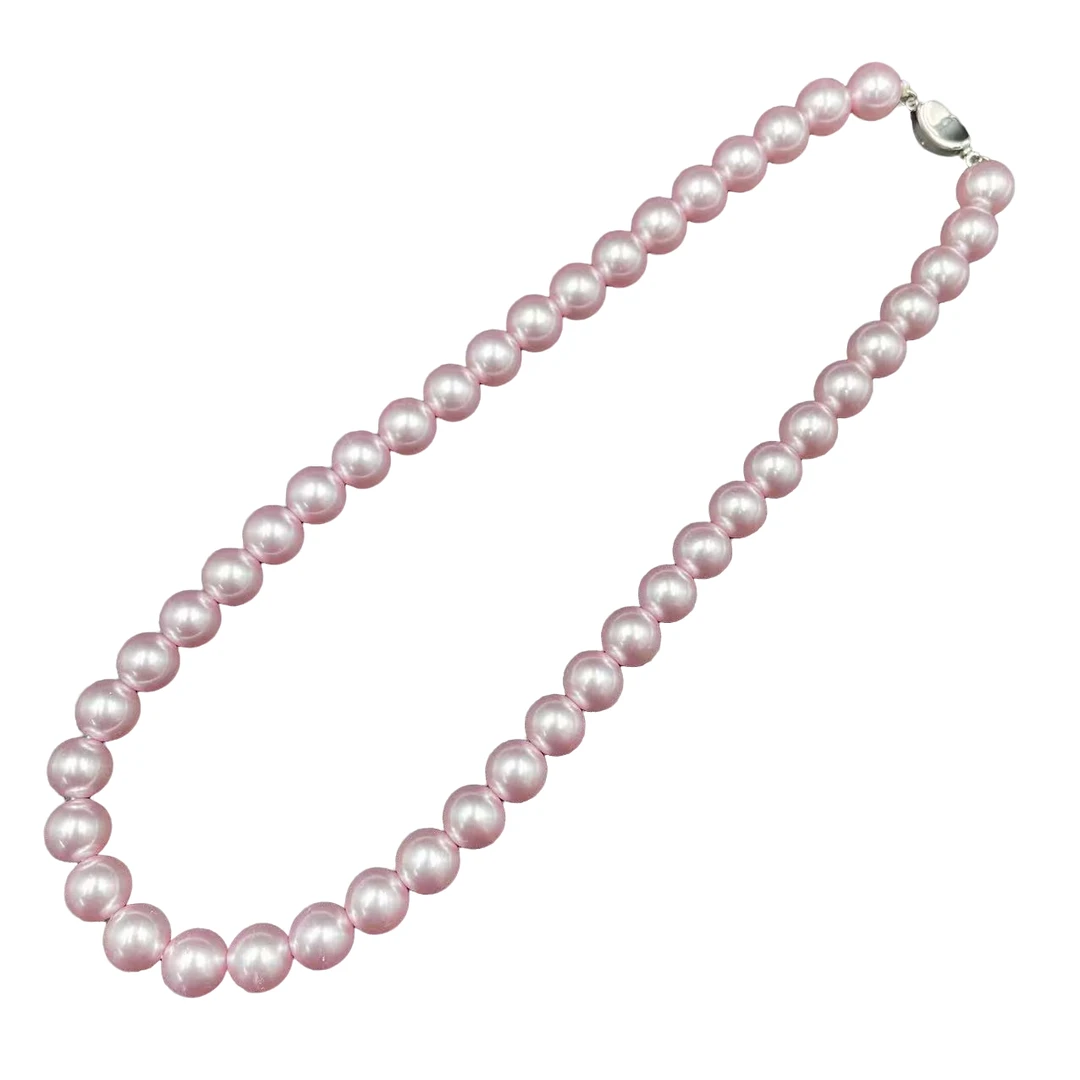 高定珠宝南洋浪漫粉光贝珠妈妈链项链-x464+s939