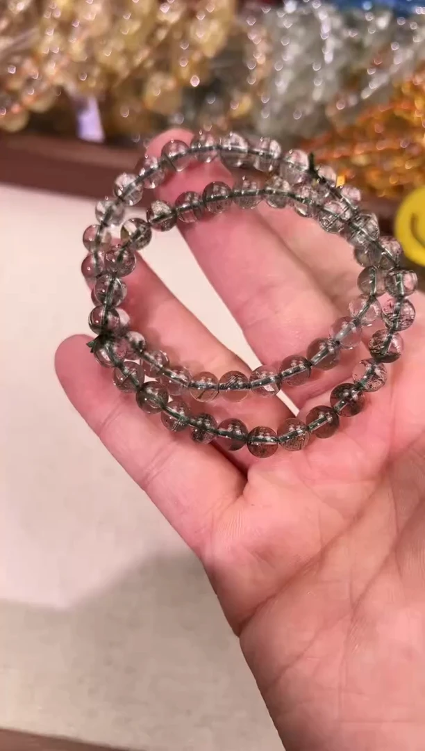 【闪购商品】水晶手串未镶嵌7+mm绿幽灵（多样性发其一）