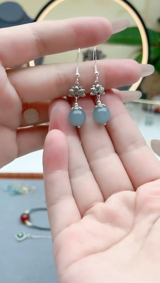 玛瑙/玉髓耳饰银S925镶嵌01