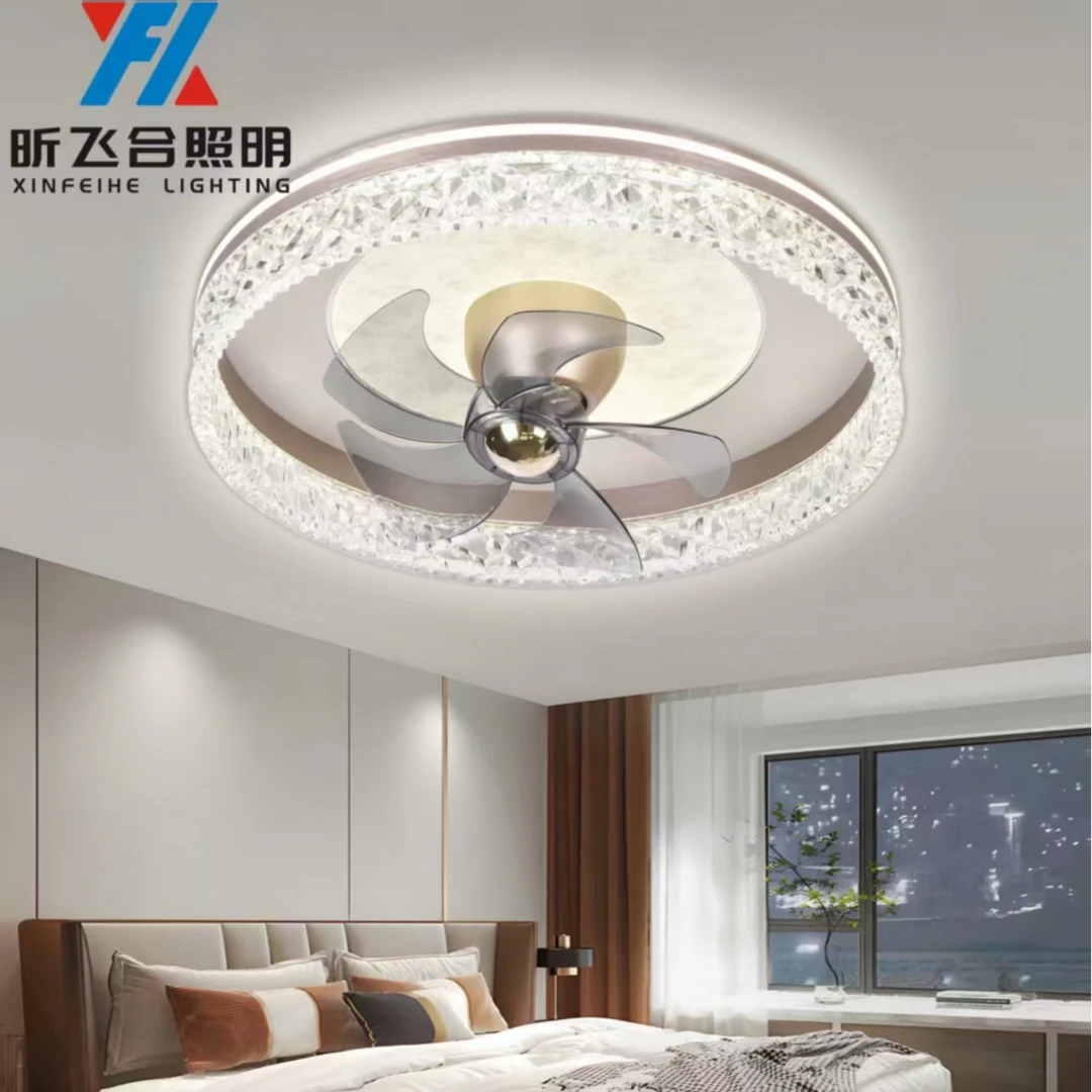 卧室灯一体风扇灯现代简约餐厅灯书房间吸顶灯智能摇头电扇吊扇灯