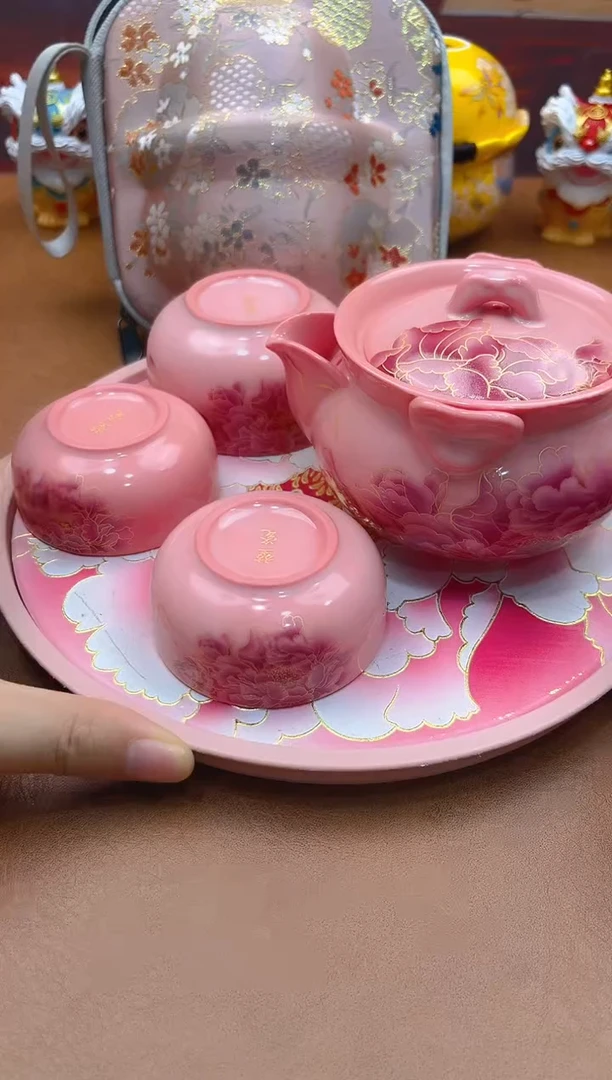 陶瓷茶具摆件旅行套组