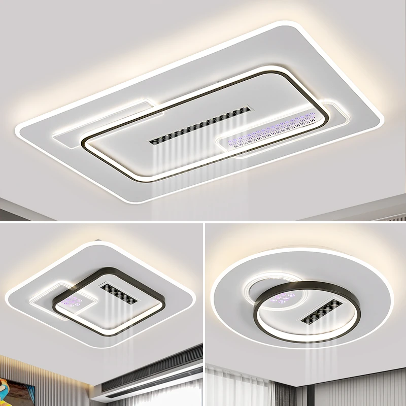 现代简约led客厅无主灯主卧室吸顶灯长方形大灯房间套餐灯具灯饰