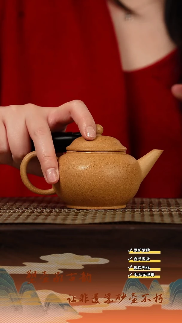 茶壶紫砂宜兴紫砂茶壶  黄金段  水平160cc