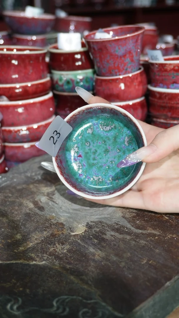 摆件陶精品窑变钧瓷茶器