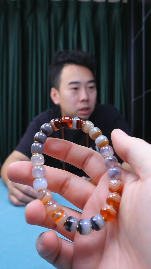 【闪购商品】玛瑙/玉髓手串未镶嵌9mm山水玛瑙手串