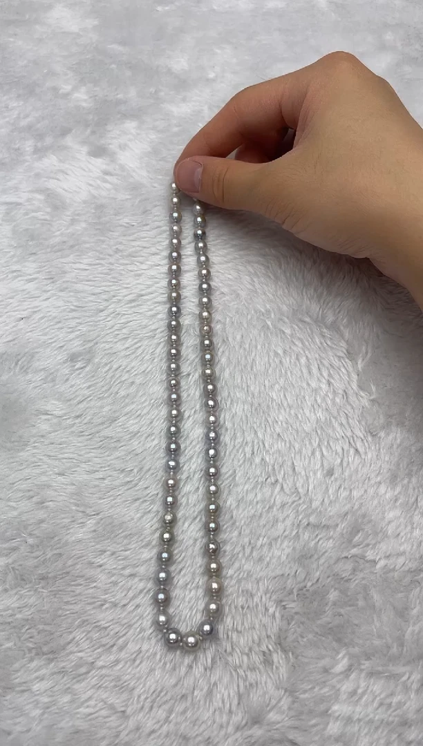 项链银S925镶嵌海水珍珠AK真多麻6.5-7mm