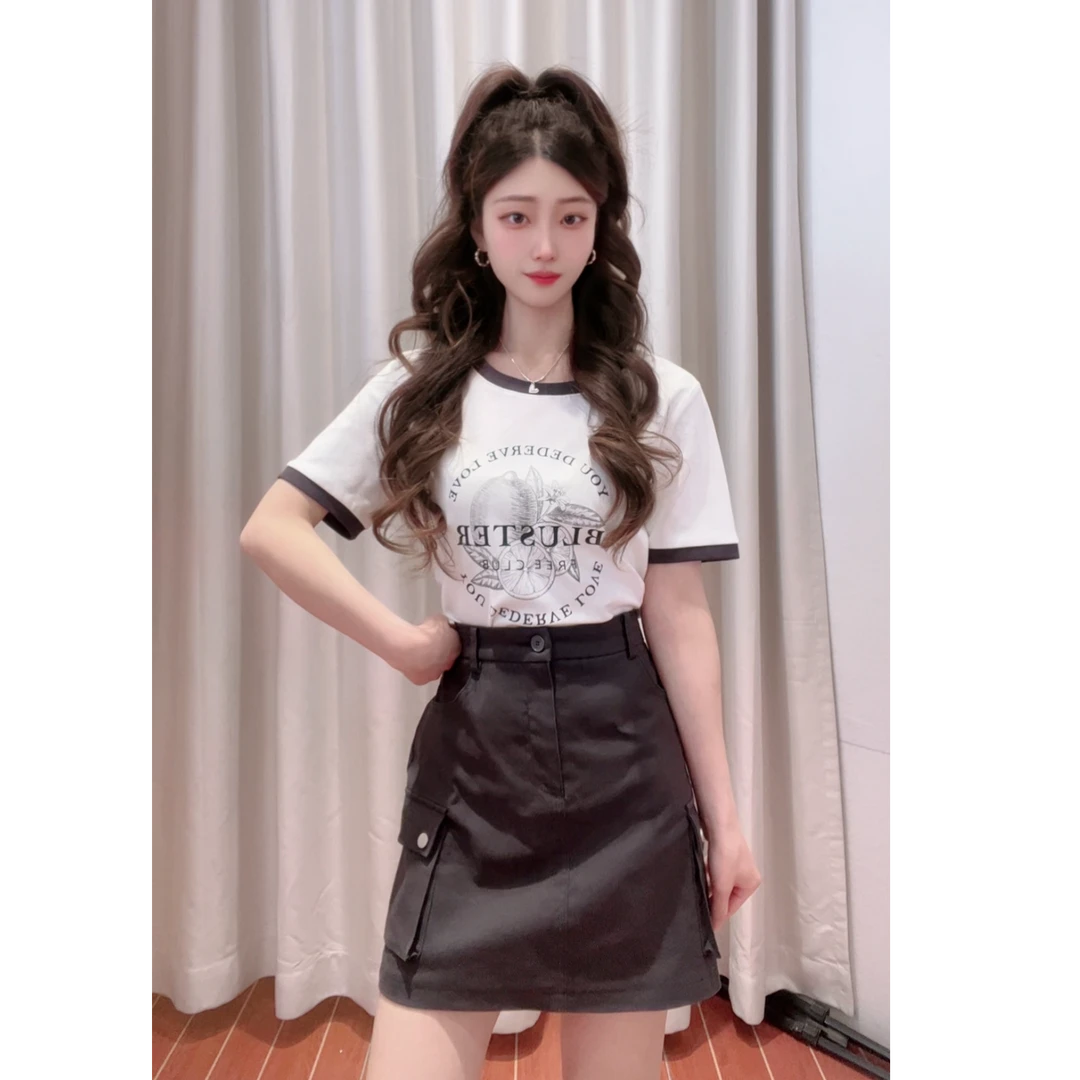 IEF/爱依服大码女装2025夏季新款韩版时尚小众印花休闲风上下套裙