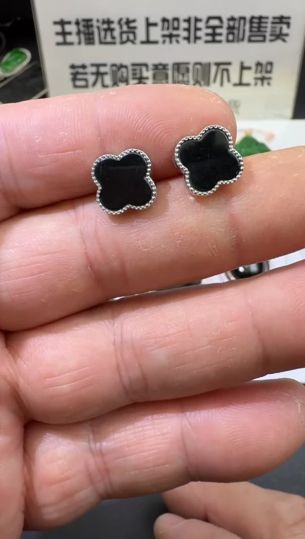 【闪购商品】翡翠耳饰银S925镶嵌00062545