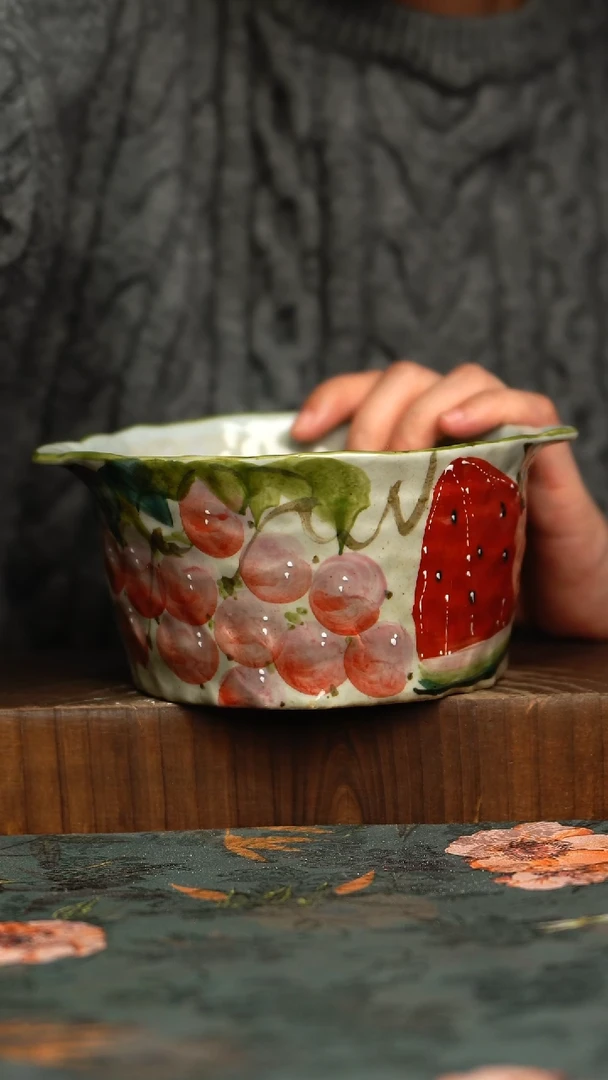 杯釉下彩手工手绘同款陶器