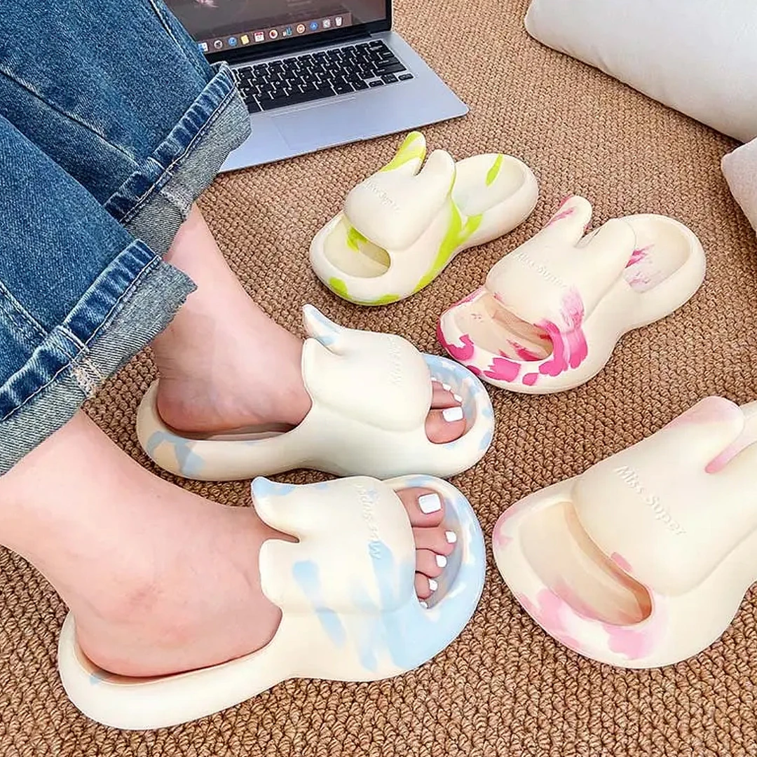 网红兔子厚底踩屎感凉拖鞋女夏季居家室内时尚外穿防滑软底凉拖鞋
