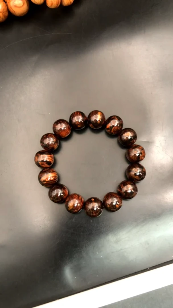 手串/手链黄花梨/降香黄檀海黄野生中性料1.5蝴蝶纹小精品