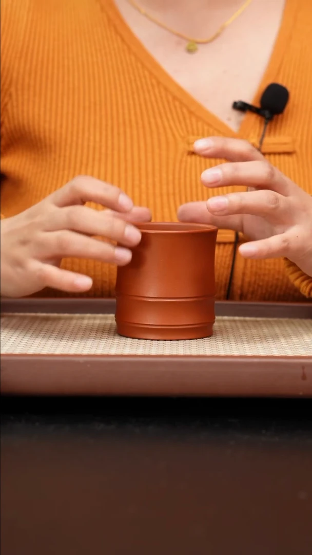 【闪购商品】紫砂茶壶黄龙山朱泥竹节杯180