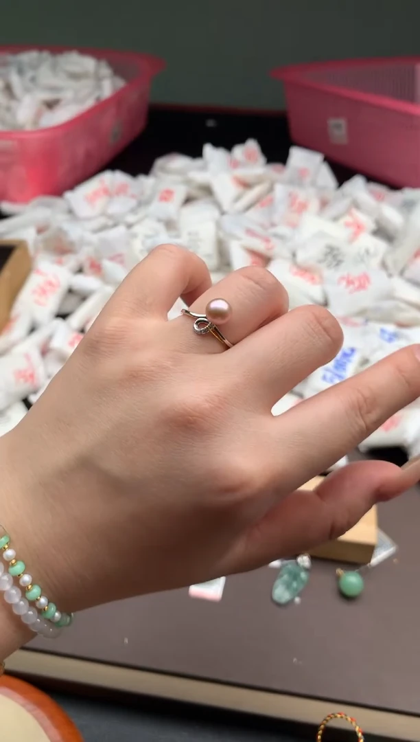 【闪购商品】淡水珍珠戒指银S925镶嵌一