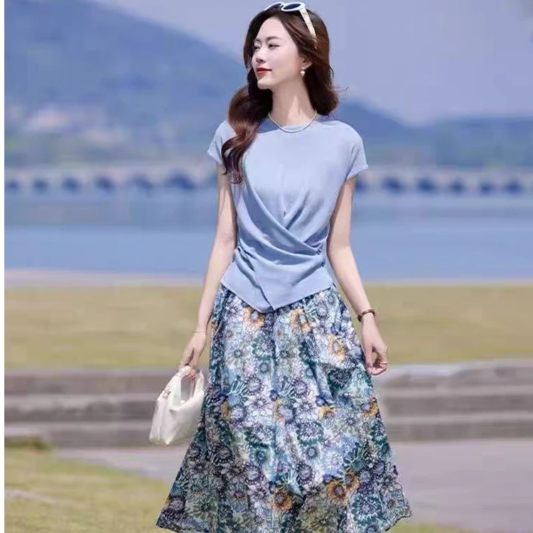 [2526]休闲风时尚套装夏季女装时尚套装中长款