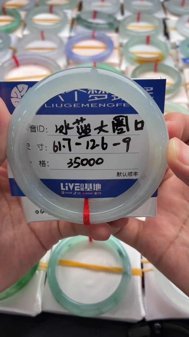 未镶嵌手镯翡翠冰蓝大圈口 48小时鉴赏期