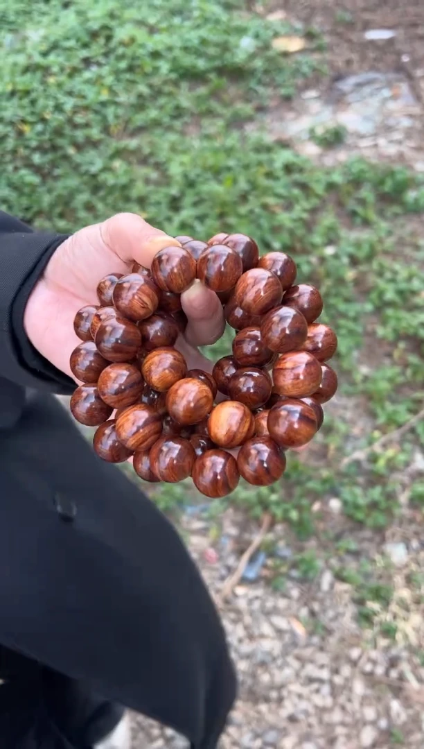 手串/手链黄花梨/降香黄檀A002虎皮纹1.8圆珠手串88