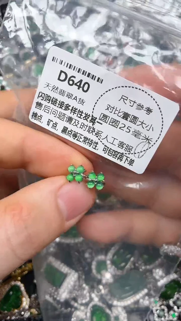 颈饰未镶嵌翡翠D640耳扣