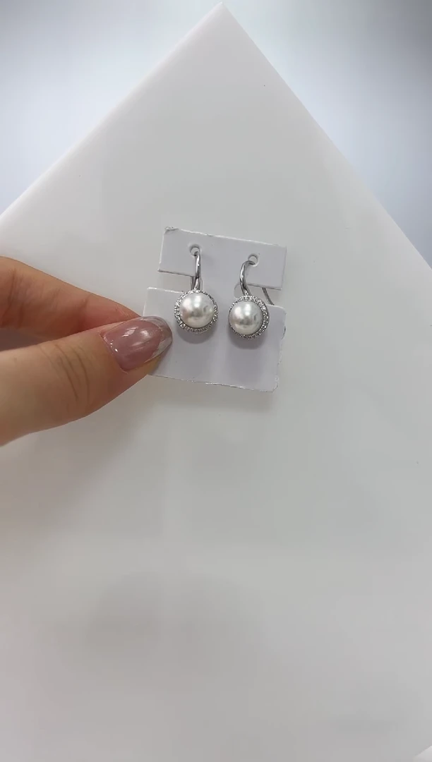 【闪购商品】海水珍珠DA银S925镶嵌耳钩 C1448