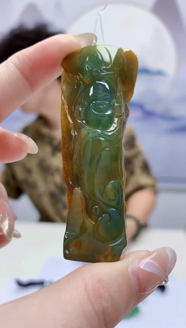 定制翡翠未镶嵌4688jw-毛货挂件24