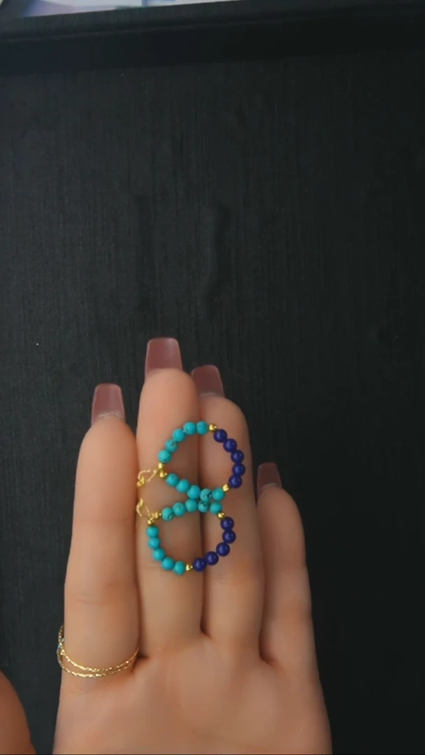 【闪购商品】青金石耳环银S925镶嵌发货一件