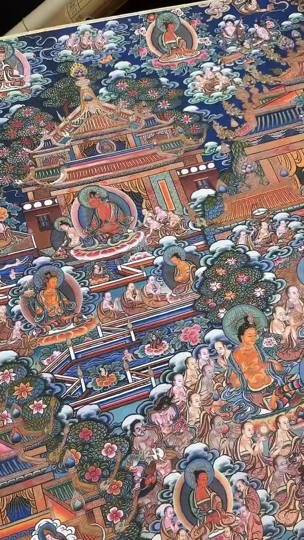 卷轴画【主播精品】高端卷轴画——唐卡极乐世界AA31