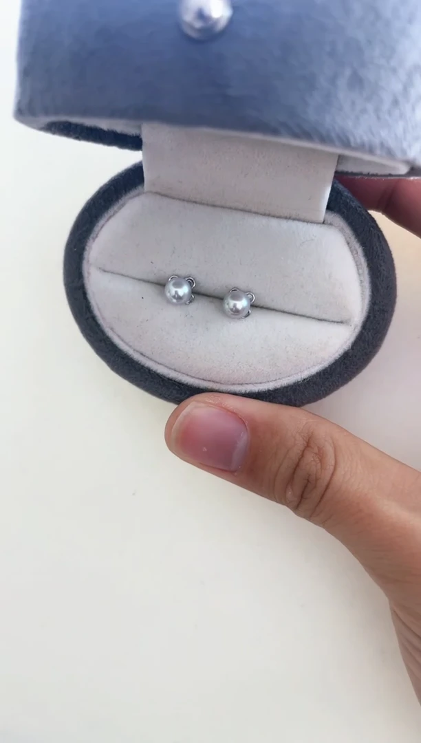 【闪购商品】海水珍珠耳饰银S925镶嵌真多麻花托耳钉