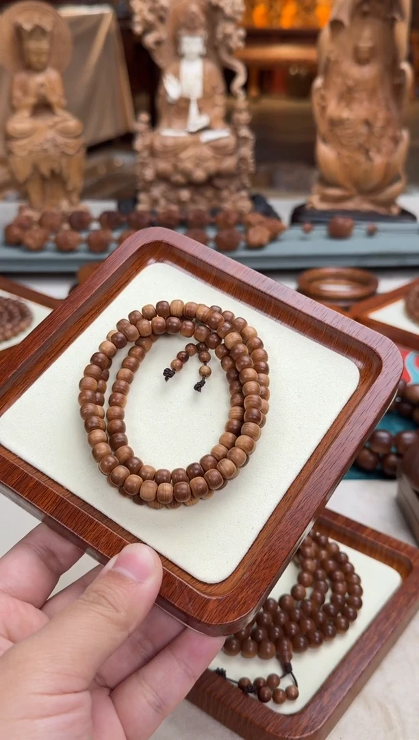 檀香木手串/手链6X7横纹108颗 印度老山檀香