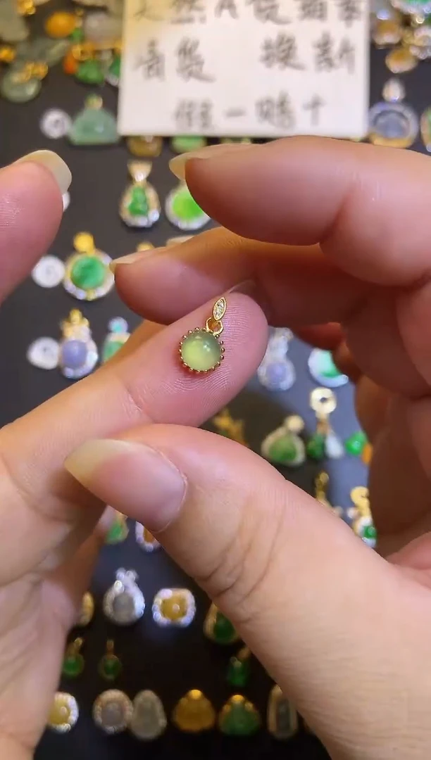 吊坠(不含链)银S925镶嵌翡翠1