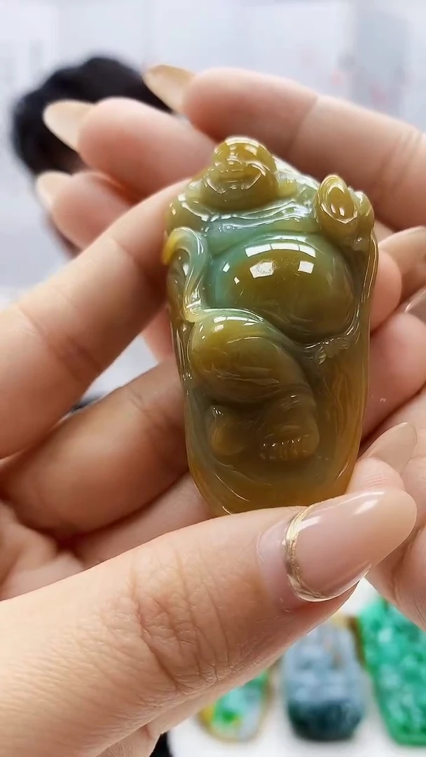 未镶嵌定制翡翠5060ty-毛货挂件195