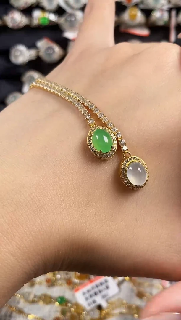 银S925镶嵌戒指翡翠天然A货翡翠100