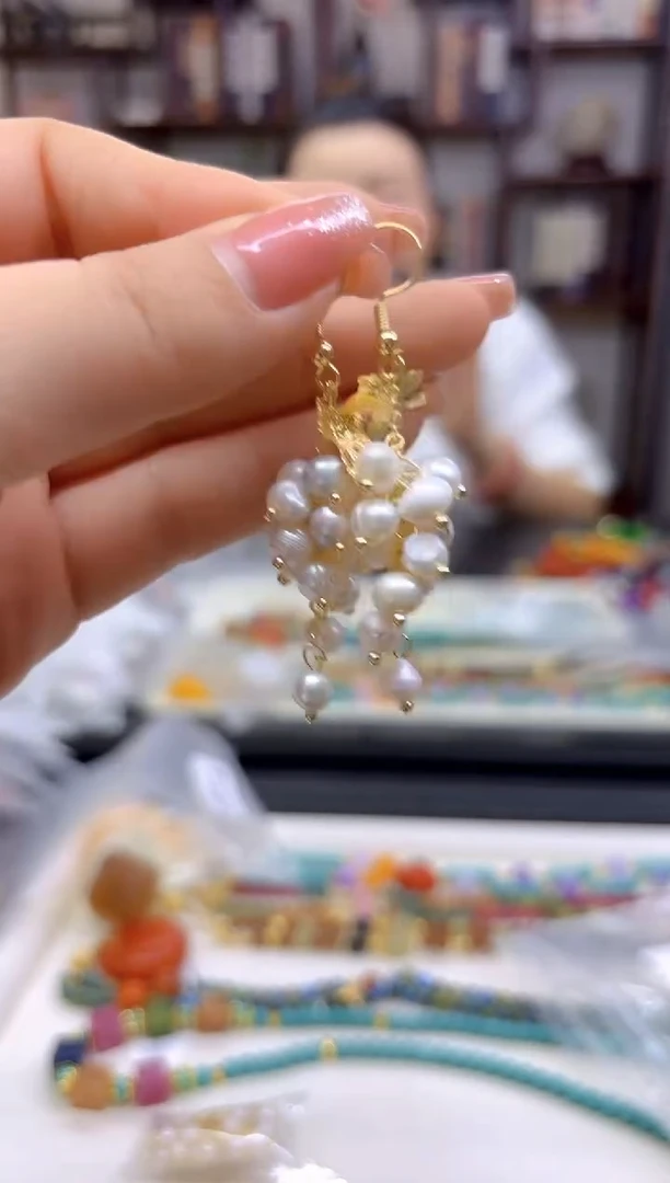 【闪购商品】淡水珍珠耳饰14K金镶嵌E441