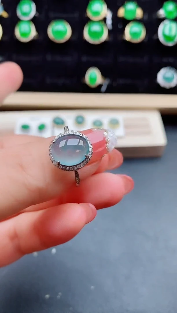 【闪购商品】翡翠戒指银S925镶嵌08050