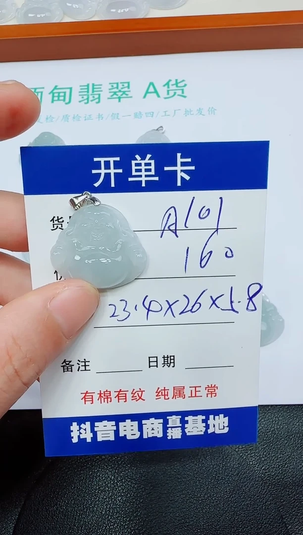 翡翠未镶嵌吊坠(赠链)A101