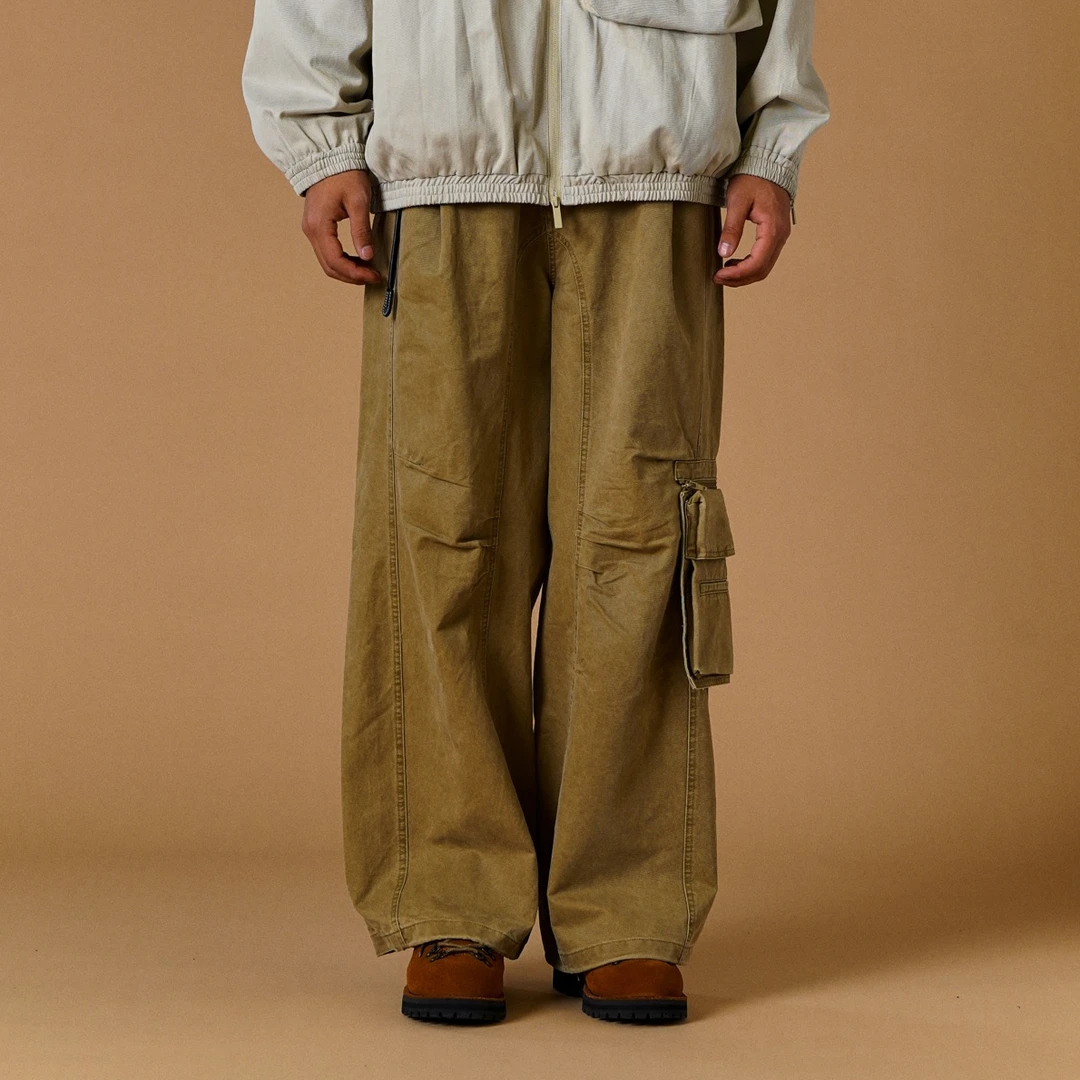 洗水工装可拆卸口袋宽松休闲直筒裤 2813