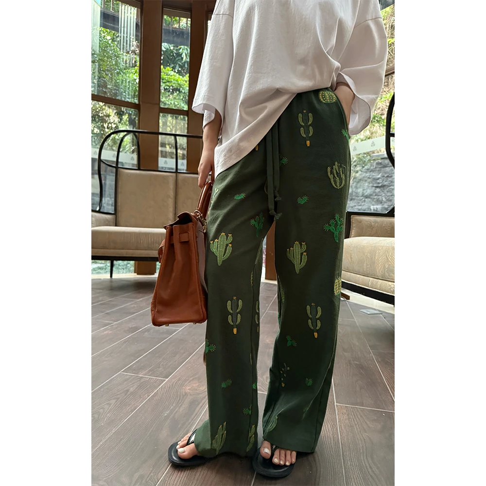 LA CALLA仙人掌裤子设计师时尚松弛感百搭休闲裤YY51-2107