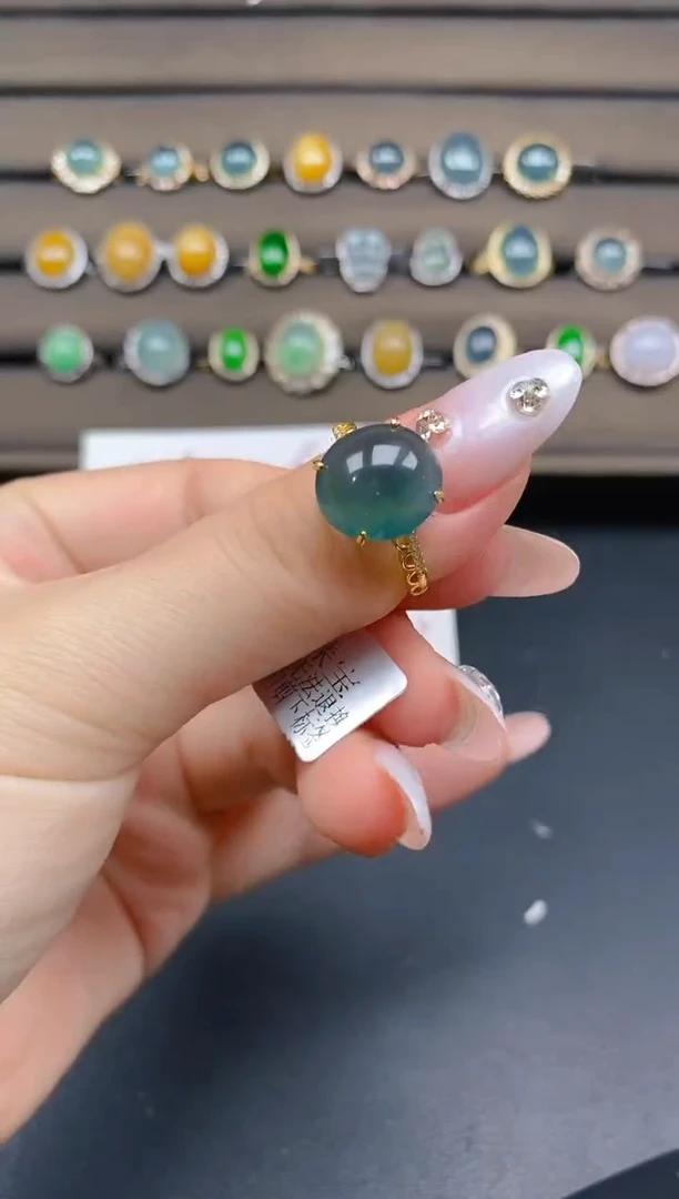 翡翠戒指银S925镶嵌29