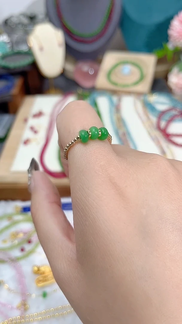 【闪购商品】翡翠戒指14K金镶嵌三生三世49