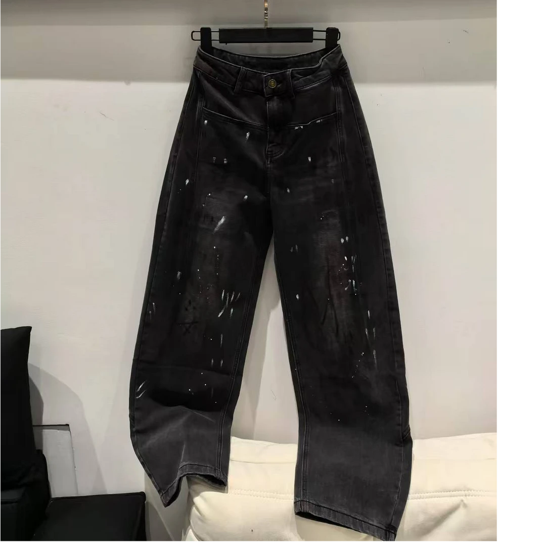 (李老板)早春 油墨显瘦百搭牛仔裤