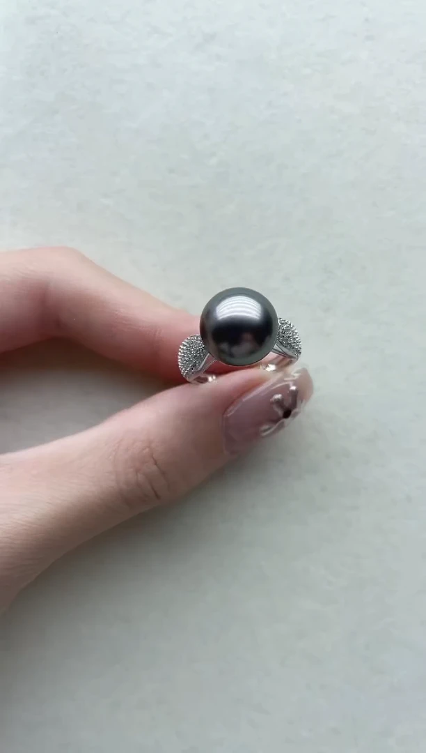 银S925镶嵌海水珍珠戒指40