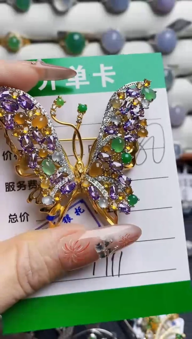 银S925镶嵌戒指翡翠7791