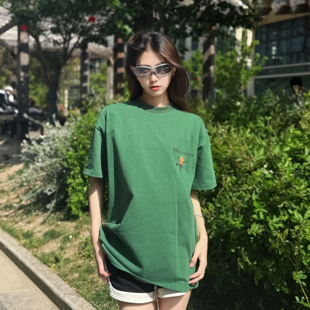 PERD字母印花休闲宽松短袖T恤