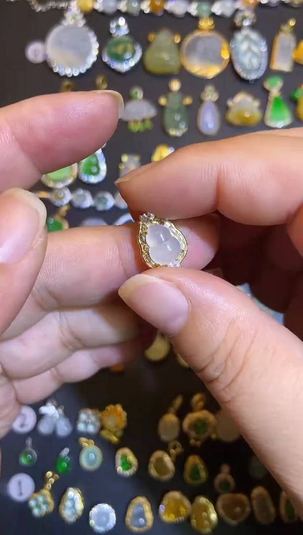 吊坠(不含链)银S925镶嵌翡翠1