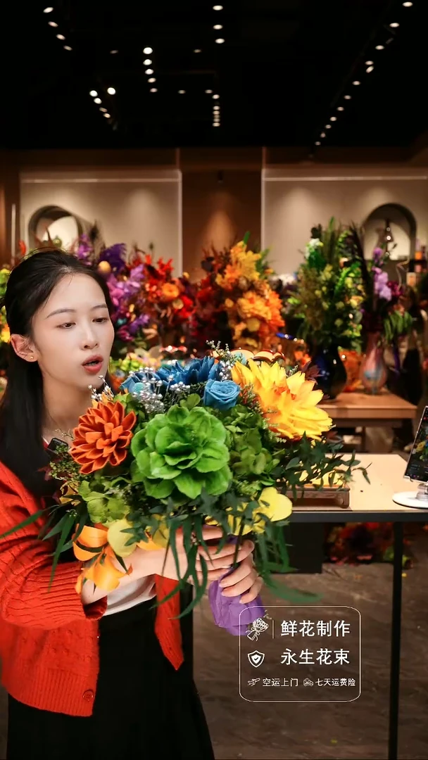 手工艺品琉璃手工花器花束空运包邮送货上门-以图片为准