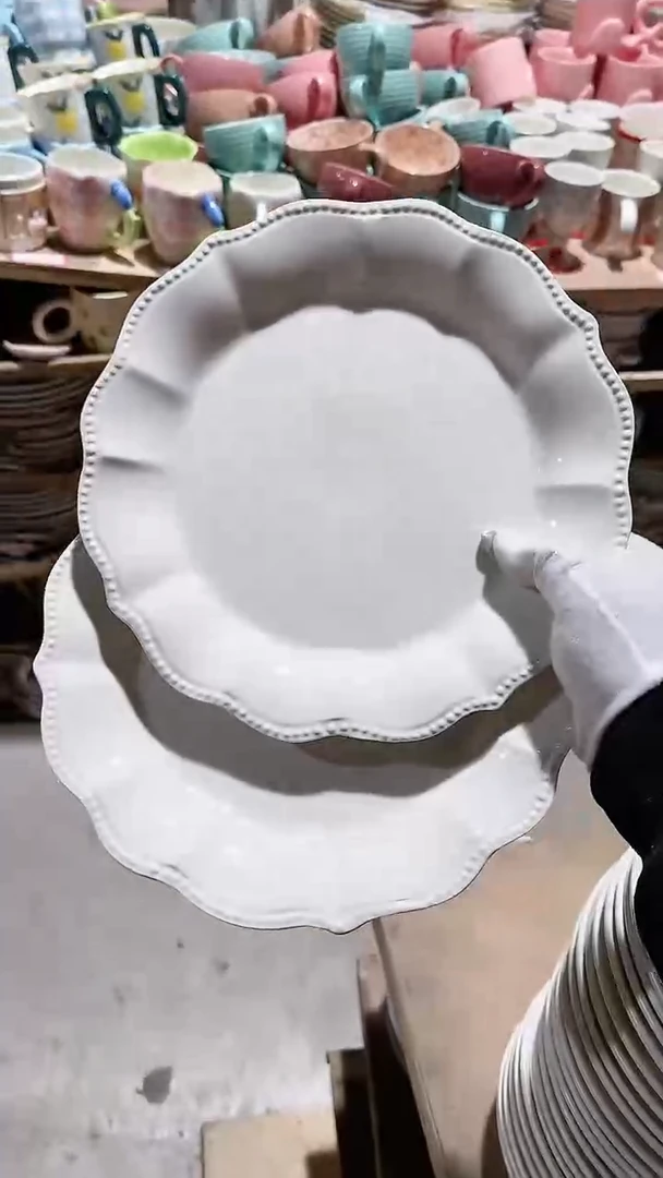 【闪购商品】瓷片2个珠点大盘微瑕 凑满20元包邮