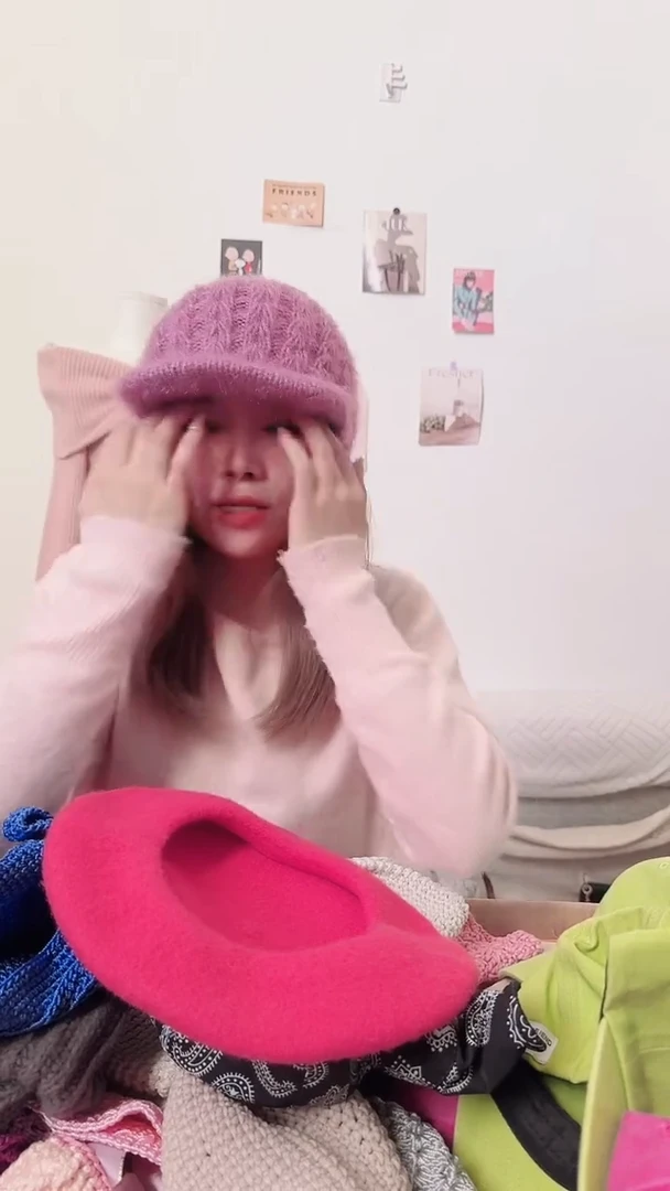 Tpu纯手工毛线镂空帽子