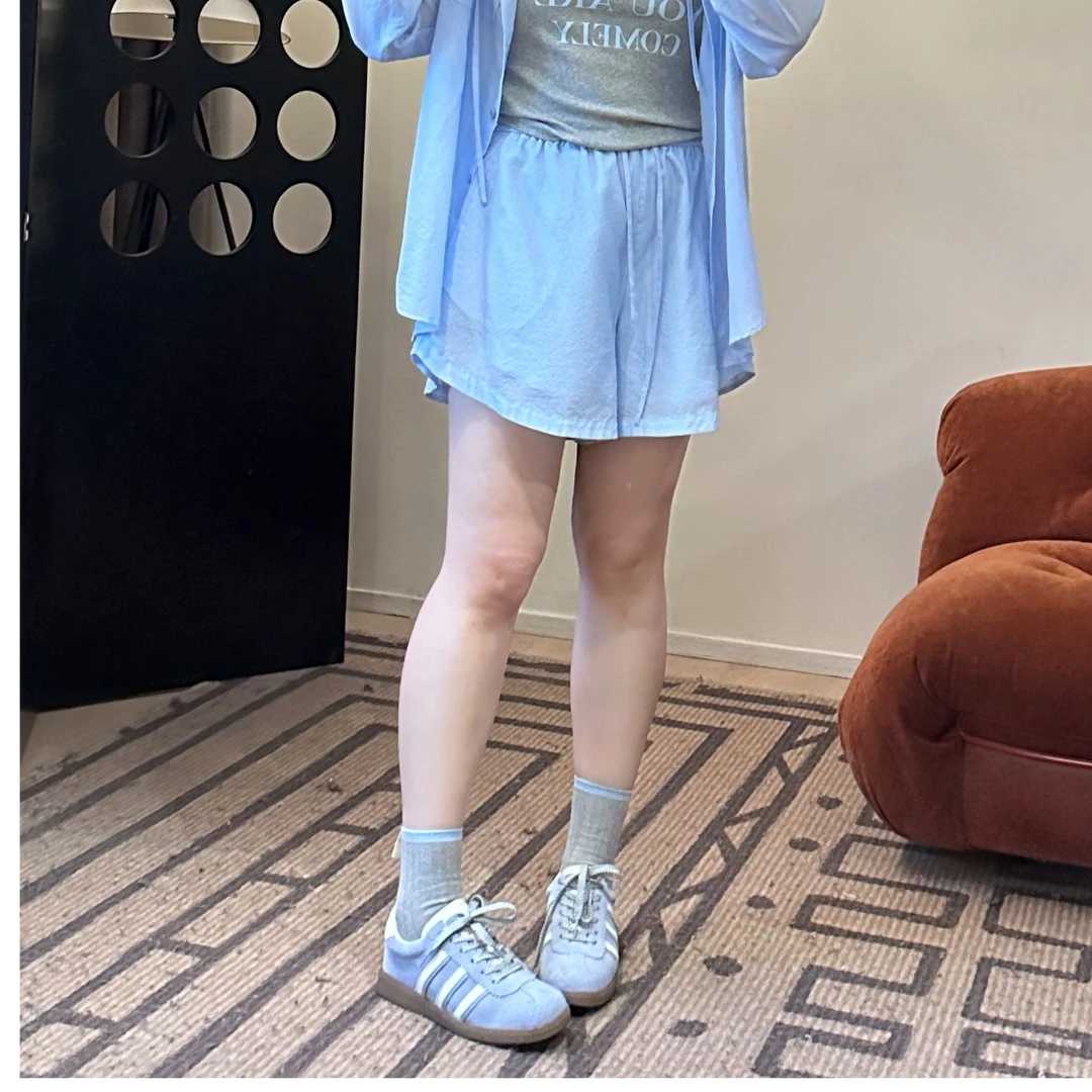 晶咕【绮梦少女-短裤】松紧腰抽绳短裤夏季休闲百搭宽松显瘦