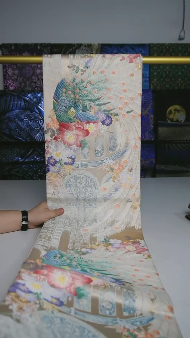 【闪购商品】织绣织锦55孔雀花卉